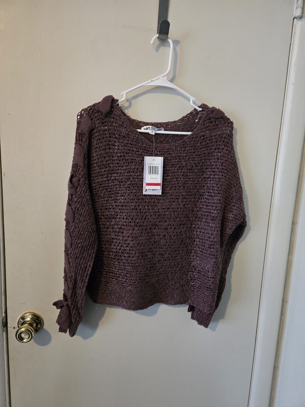 NWT Joie Purple Open-Knit Sweater